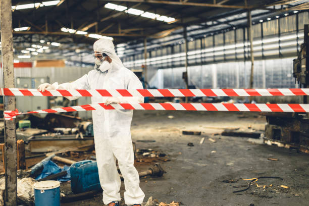 Professional Sewage Cleanup technician working in Del Valle, TX
